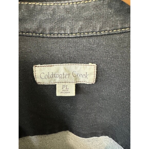 Coldwater Creek Women's Button Front Shacket Stretch Denim Feel Jacket Petite L - Picture 5 of 7